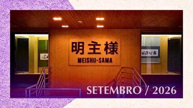 Capa do vídeo do “Caligrafias da Exposição “Meishu-Sama – Vida e Obra” | SSG - Setembro/2026”.