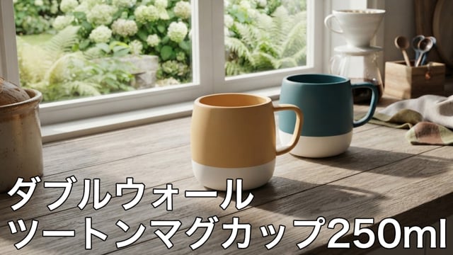 ダブルウォールツートンマグカップ250mlの動画.