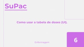 Como usar a tabela de doses (UI).