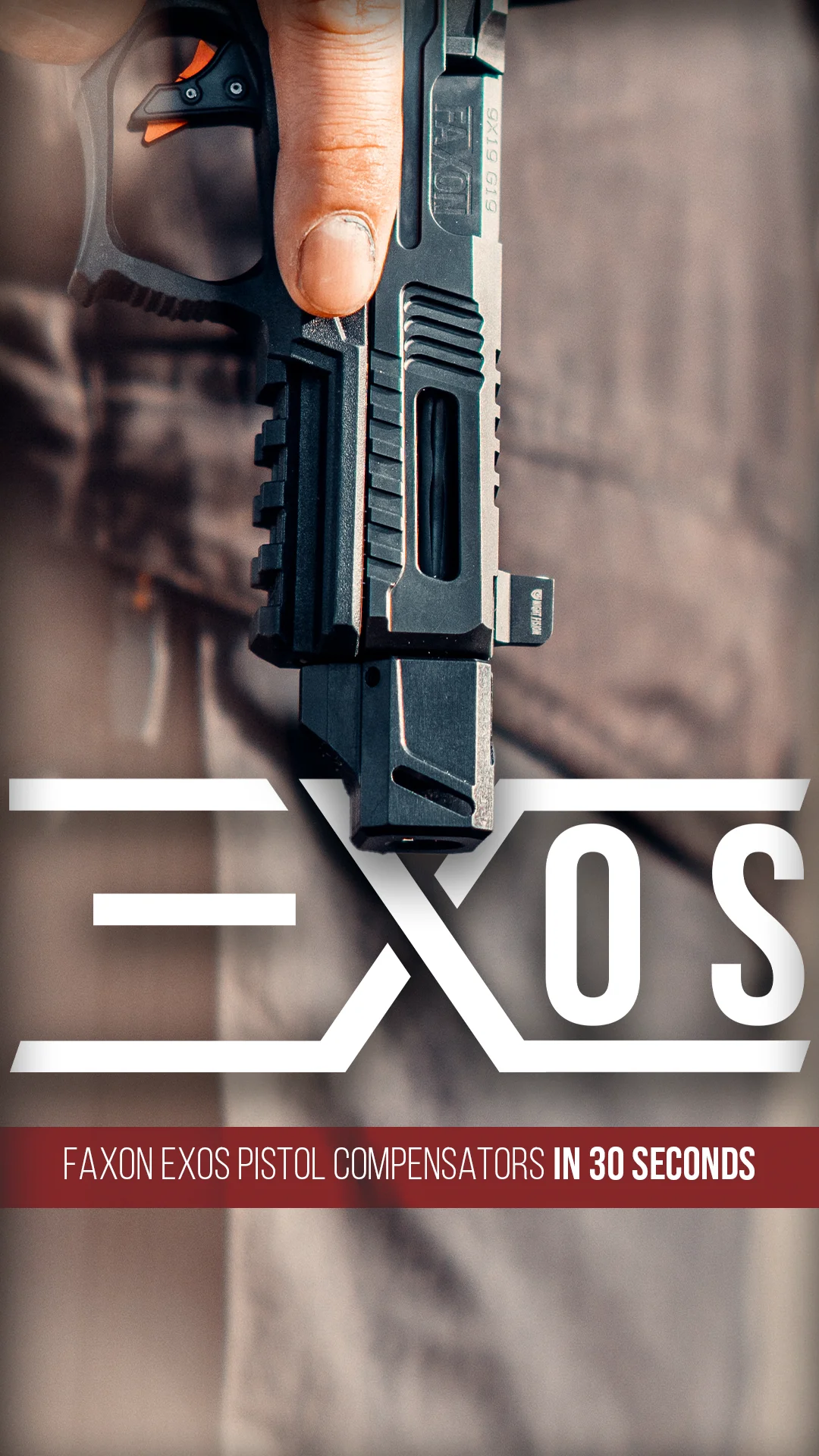 Faxon EXOS-533 Compensator for Glock 43X & 48 | 9mm 1/2x28 Pistol