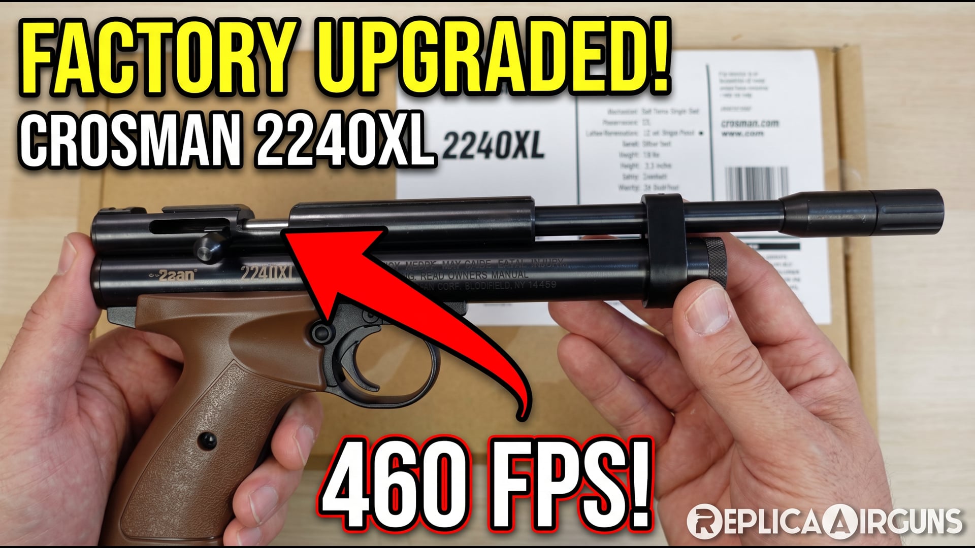 Crosman 2240XL CO2 .22 Caliber Pellet Pistol Table Top Review