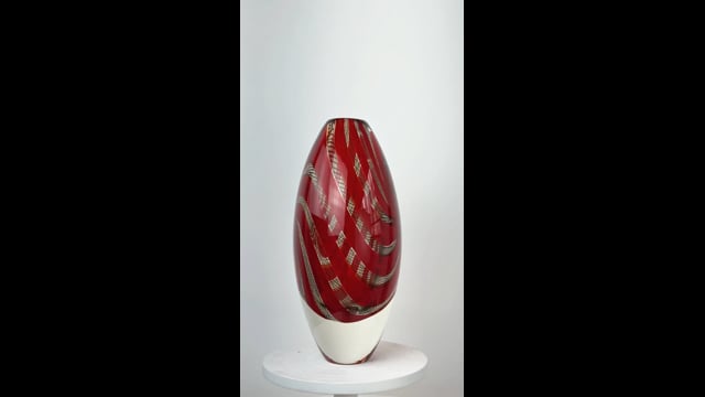 Vaso Efeito Espiral Vermelho