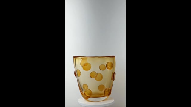 Vaso Baixo Âmbar com Bolas