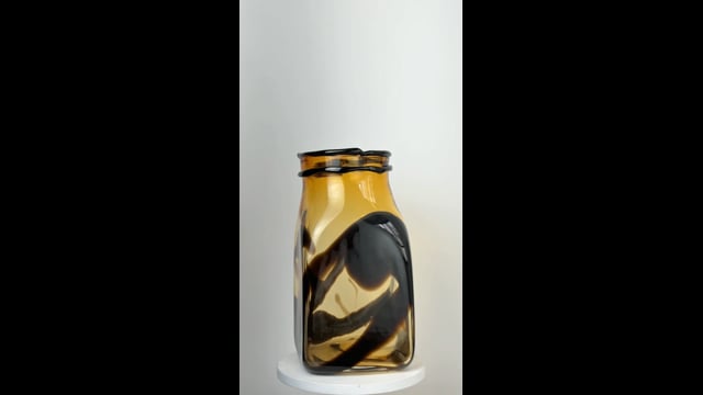 Vaso Labirinto Âmbar e Preto