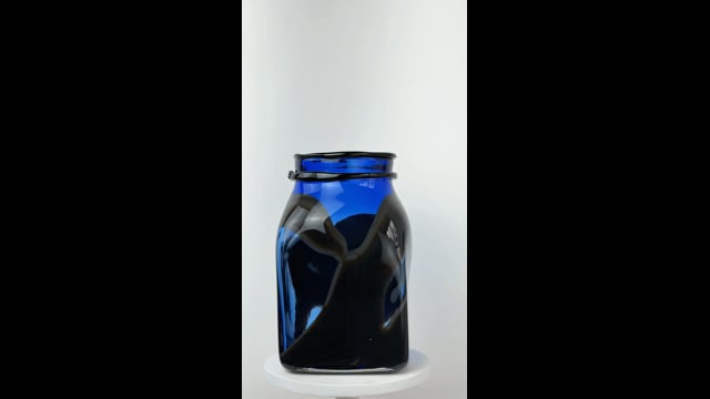 Vaso Labirinto Azul e Preto