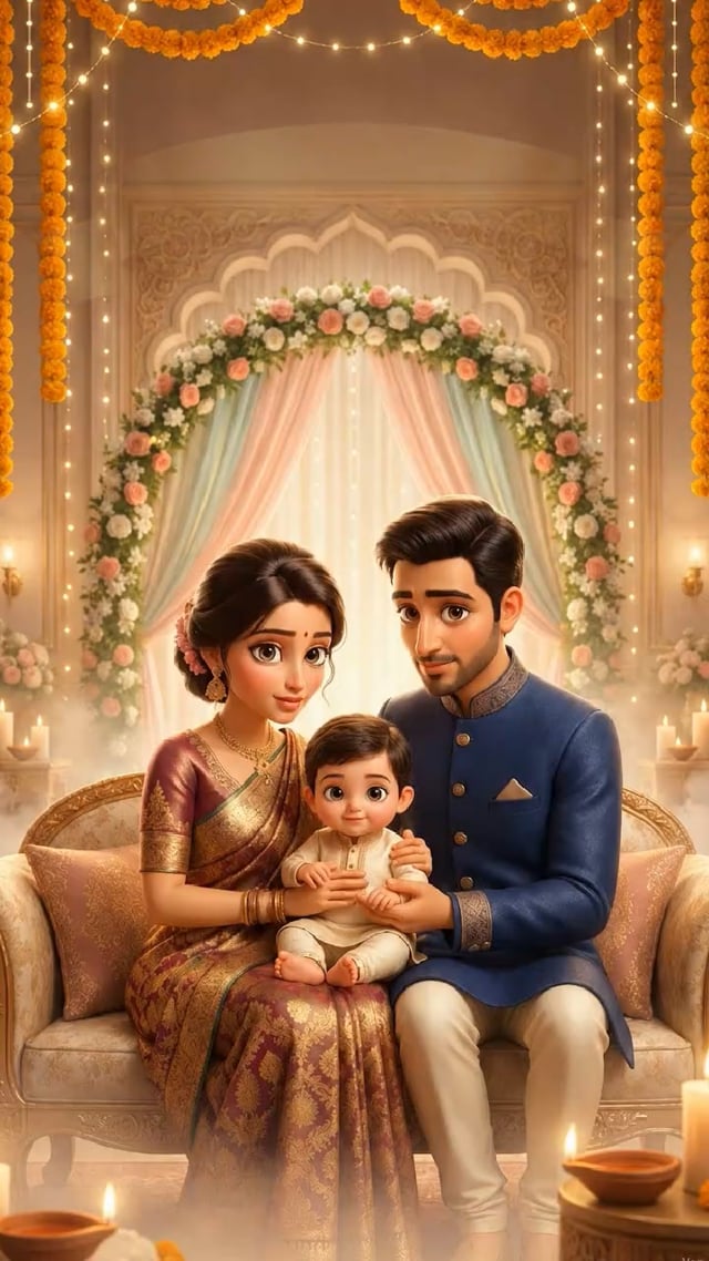 MC0011 Animated Family Mundan Ceremony Invitation