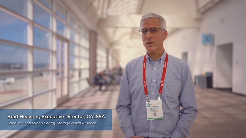 Brad Heavner, CALSSA: why businesses are turning to microgrids, expert sound bite at Intersolar 2026 produced by 7 Hills Productions