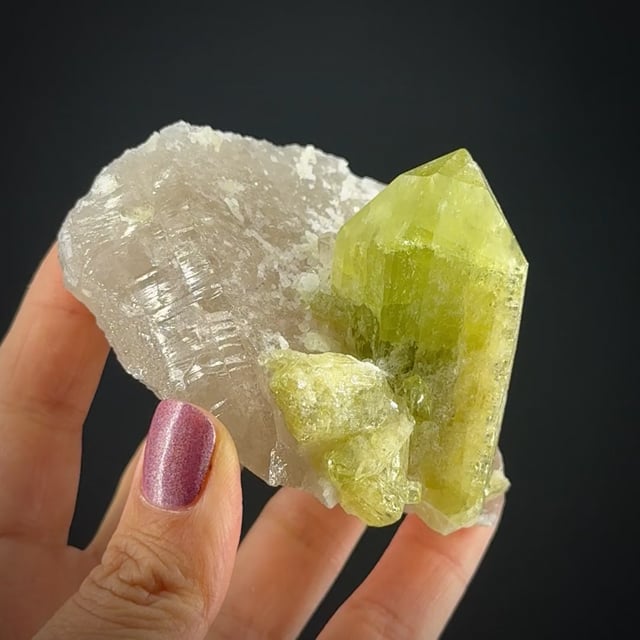 Brazilianite on Quartz