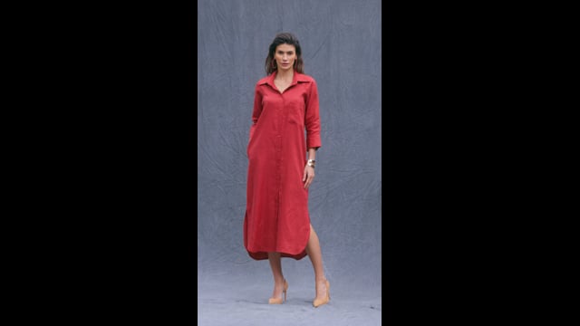 Chemise Linho Vermelho Natalia 