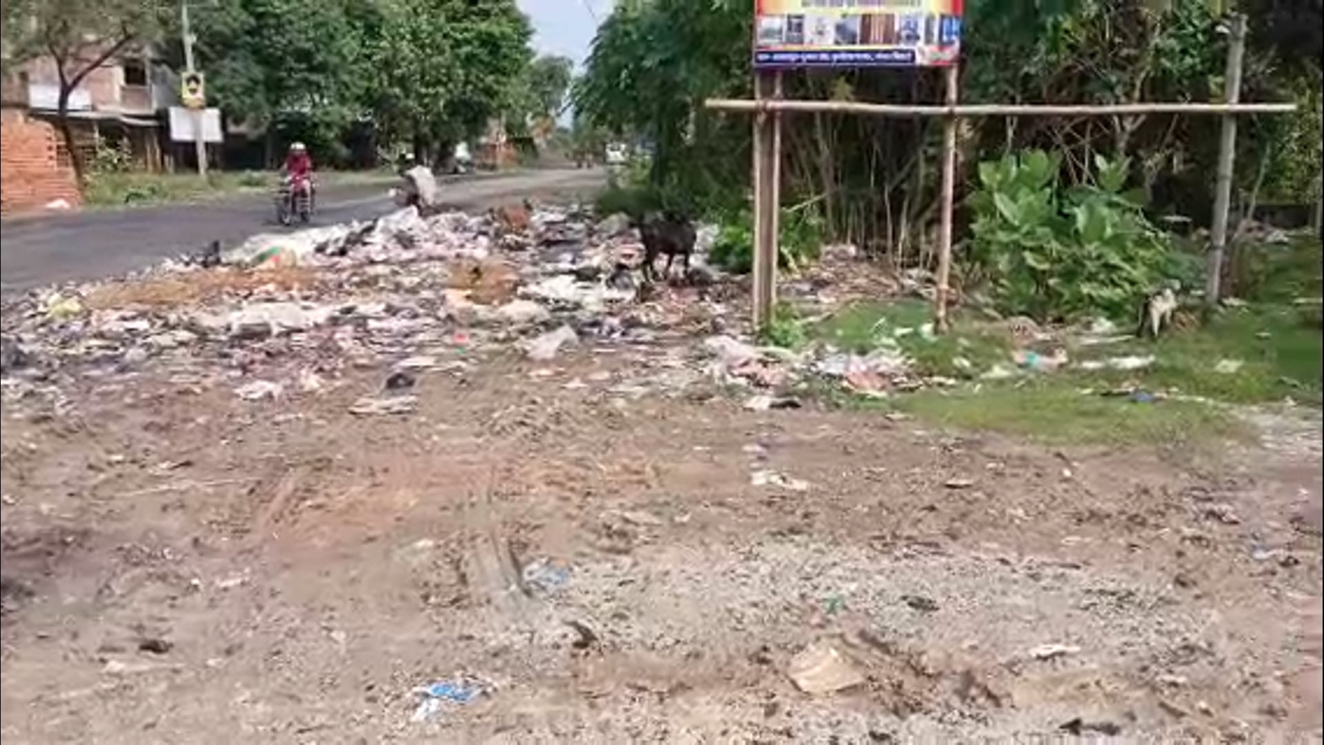 रजौन प्रखंड अंतर्गत पुंसिया बाजार पर कचरे से परेशान ग्रामीण साथ ही आठ नंबर वार्ड पूनीशिया बस्ती का हाल बेहतर