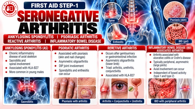 Seronegative Arthrits (Ankylosing Spondylitis Psoaritic Arthritis Reactive Arthritis Inflammatory Bowel Diseass)