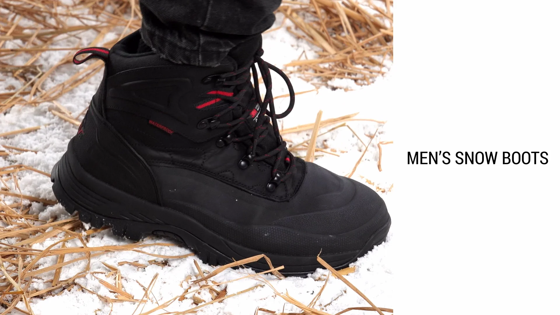 Men's Insulated Waterproof Construction Hiking Snow Boots-Nortiv 8