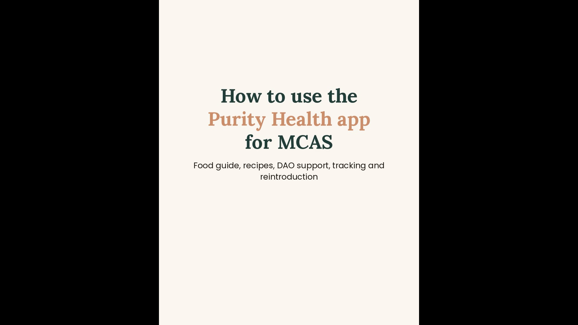 How to Use the Purity Health App for MCAS