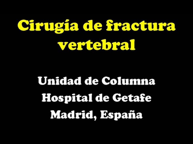 Cirugía de fractura vertebral