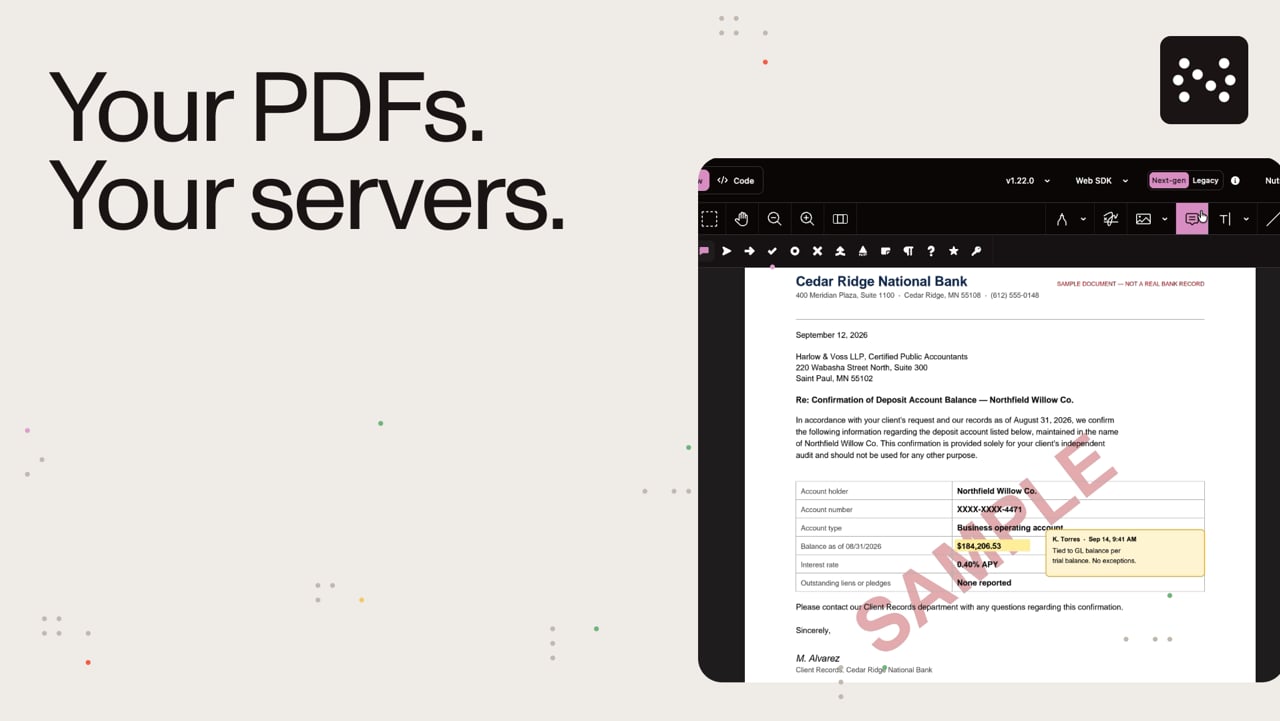 Self-hosted PDF editing for audit software