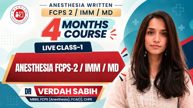 MCQs Class-1  || Anesthesia FCPS-2 / IMM / MD || Dr Verdah