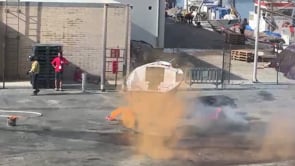 Simulacre d'incendi d'una embarcació amb ferits al Port de l'Escala