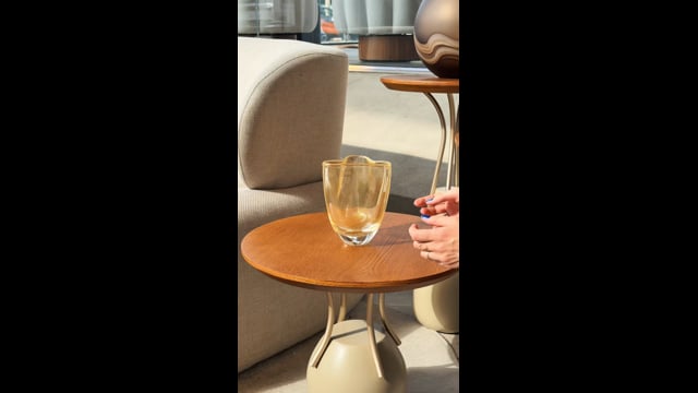 Vaso Pequeno Baixo Trevo Transparente com Ouro