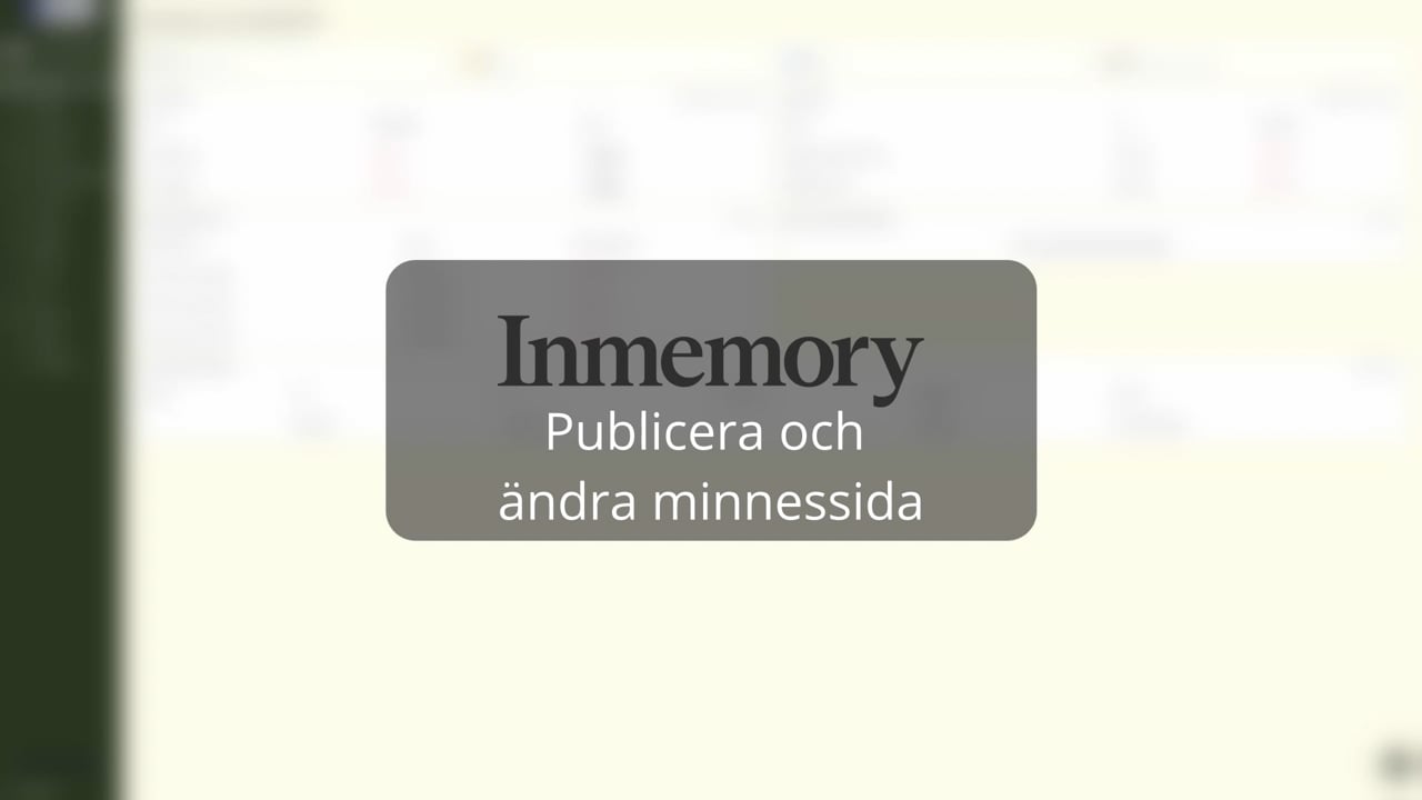 Publicera och ändra minnessida