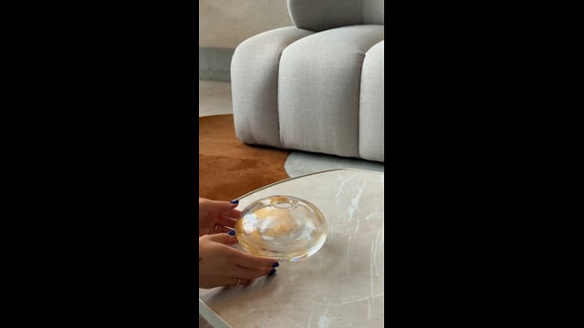 Vasinho Achatado Transparente Áureo