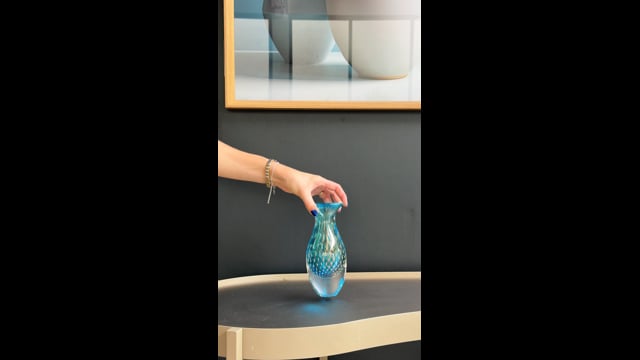 Par de Vasos Mini Tela Água-marinha com Ouro