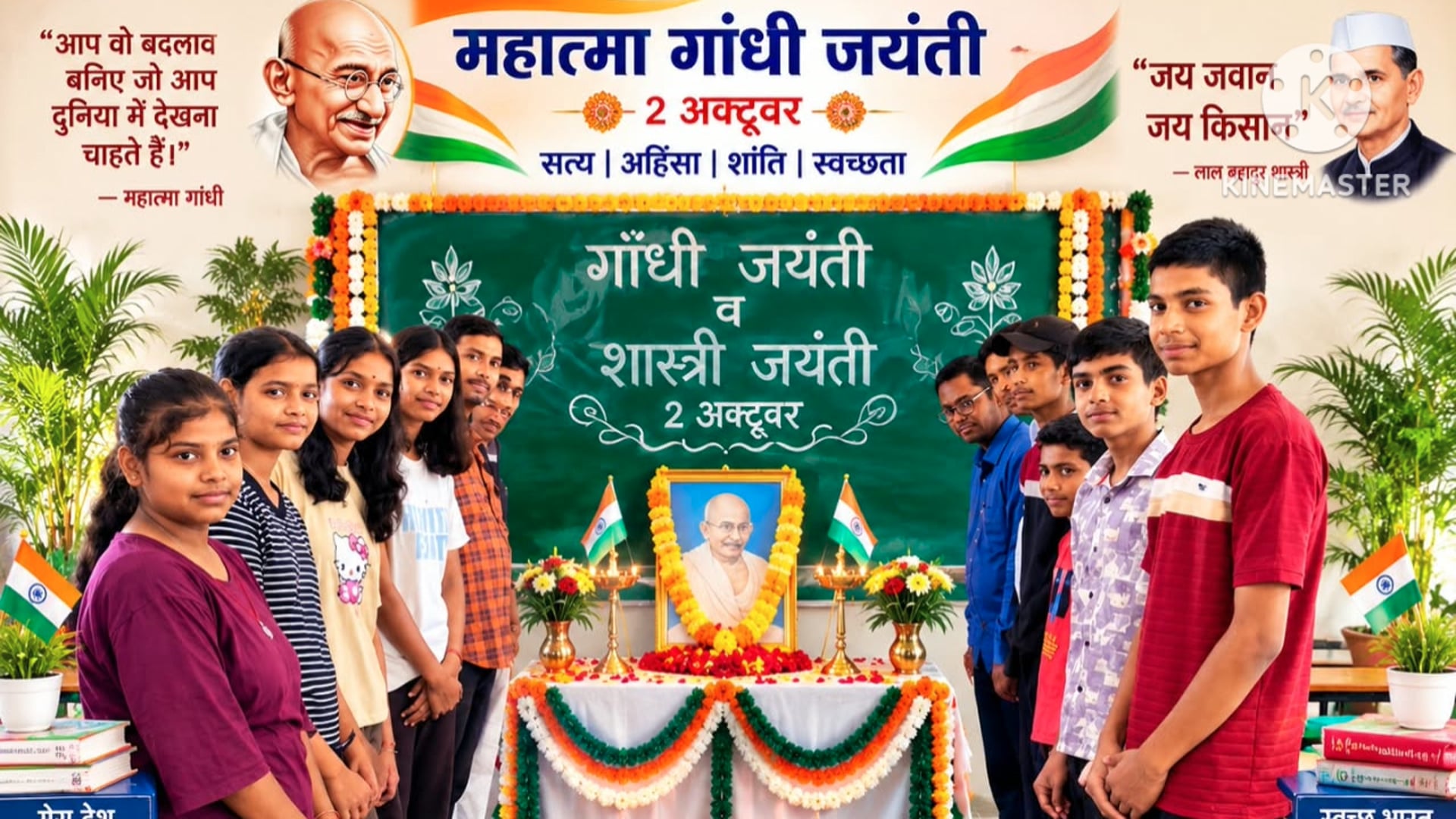 समारोह पूर्वक राष्ट्रपिता महात्मा गांधी एवं पूर्व प्रधानमंत्री लाल बहादुर शास्त्री की जयंती मनाई गई
