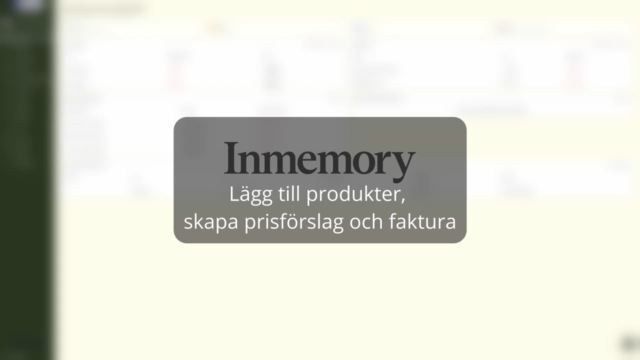Lägg till produkter, skapa prisförslag och faktura