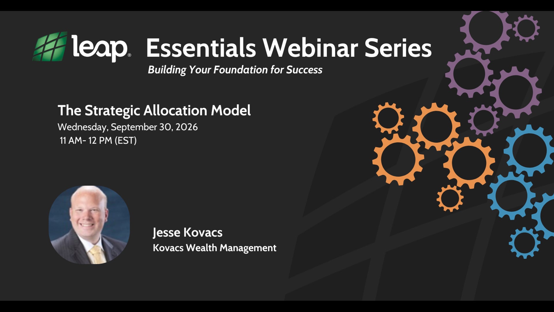 Essentials Webinar with Jesse Kovacs: The Strategic Allocation Model