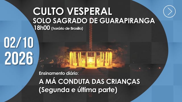 Capa do vídeo do “Culto Vesperal | Solo Sagrado de Guarapiranga - 02/10/2026”.