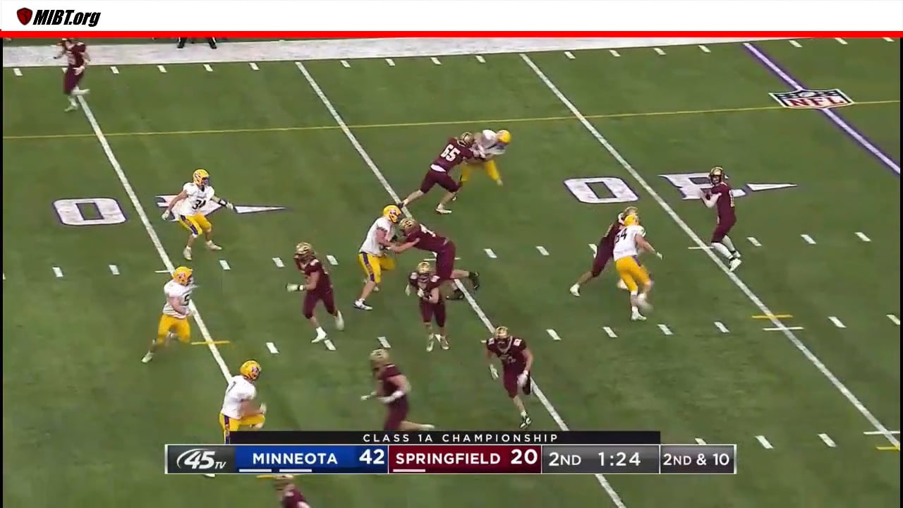 Pass one yard beyond line of scrimmage but lineman less than 2 downfield-ineligibles