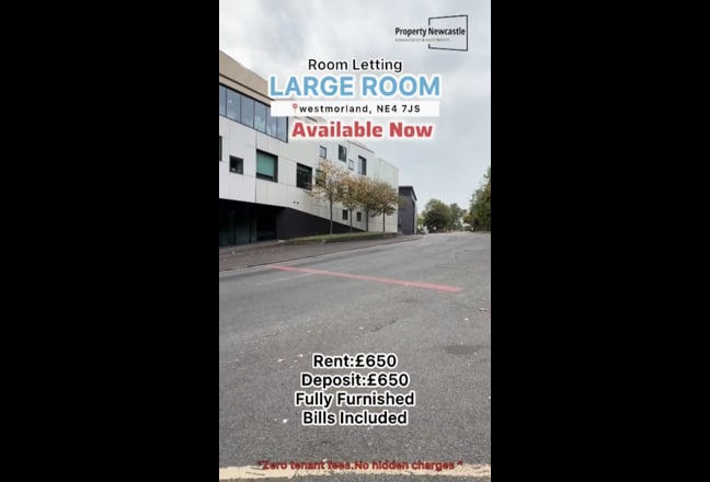 Large Room Available – Westmorland Road, NE4 7JS Main Photo