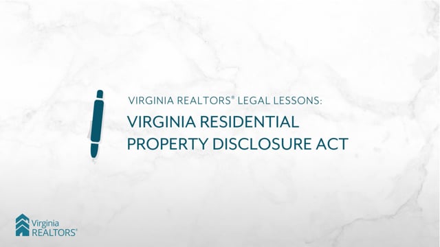 Virginia Residential Property Disclosure Act