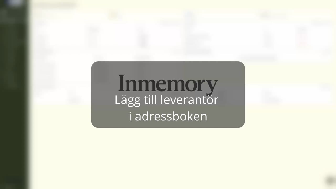 Lägg till leverantör i adressboken