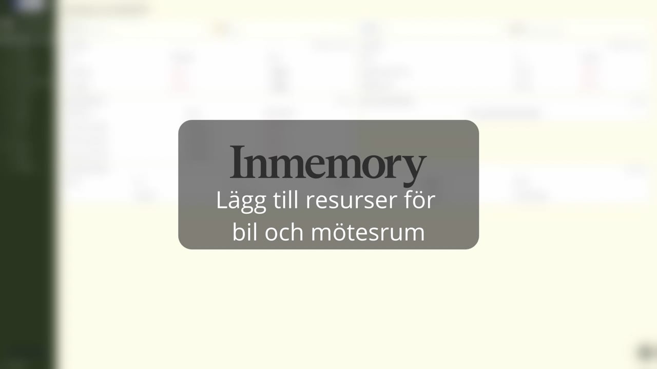 Lägg till resurser för bil och mötesrum