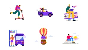 45 Animated Travel Illustrations, a Transportation Illustration by Vectors Market (Thumbnail 4 of 4)