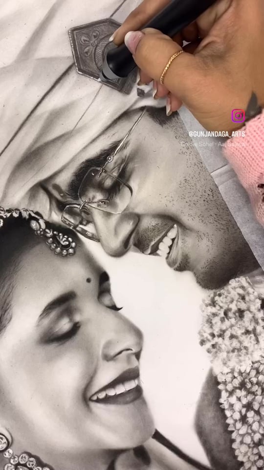Charcoal artwork by Gunjan Daga