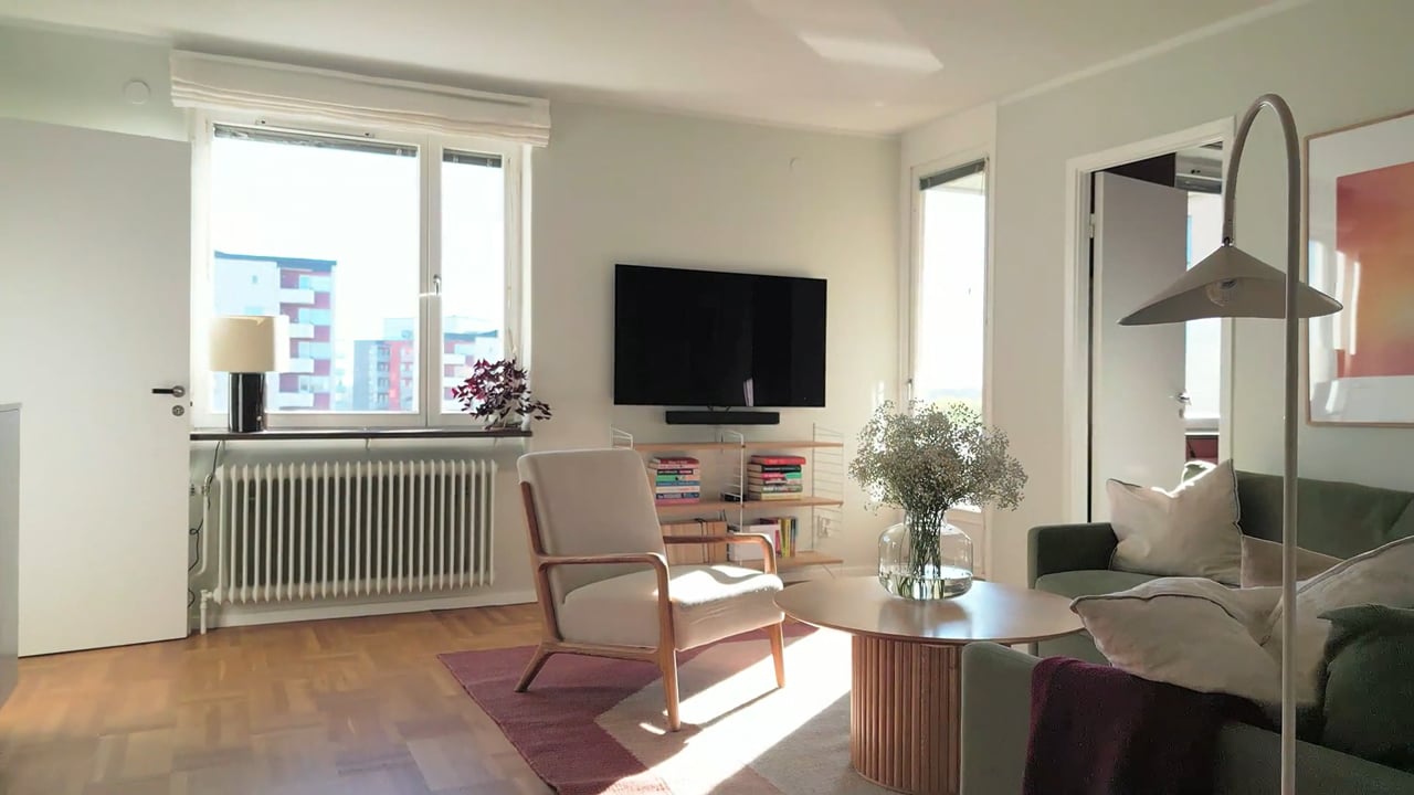 3.5 rum Lägenhet på Sandhamnsgatan 23 Gärdet Stockholms kommun - video