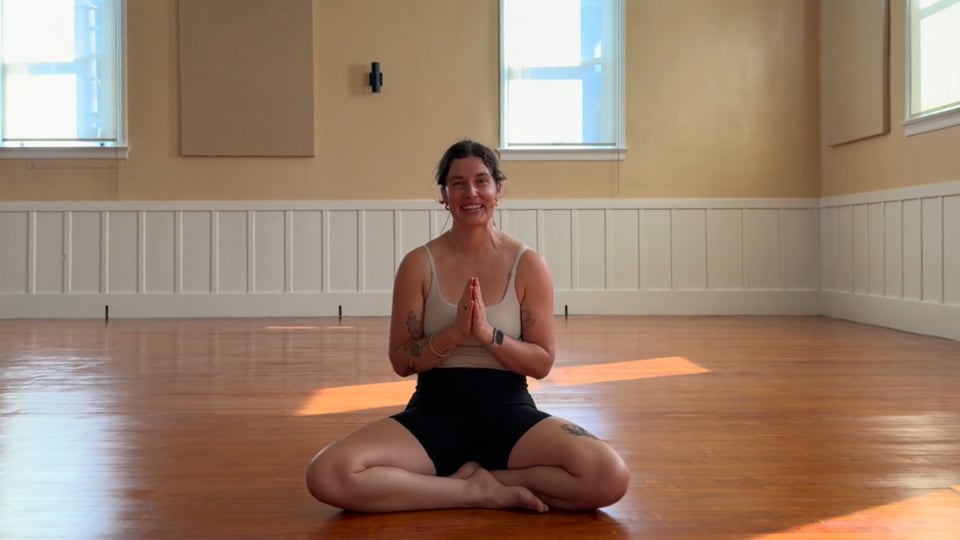 Five Minute Breath Reset, a 5-minute yoga for stress relief class with Haley Havelock