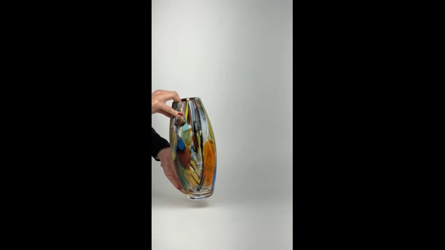 Par de Vasos Oliva P e G Hippie I Arte Abstrata