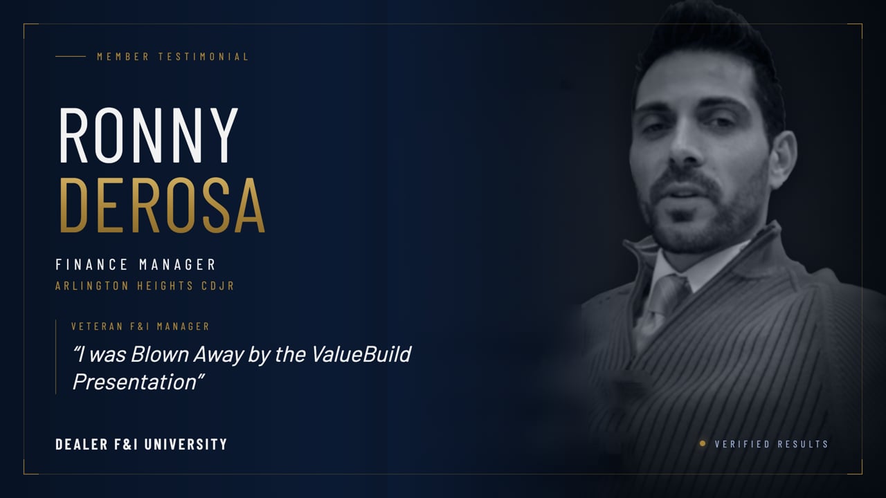 Ronny DeRosa video testimonial