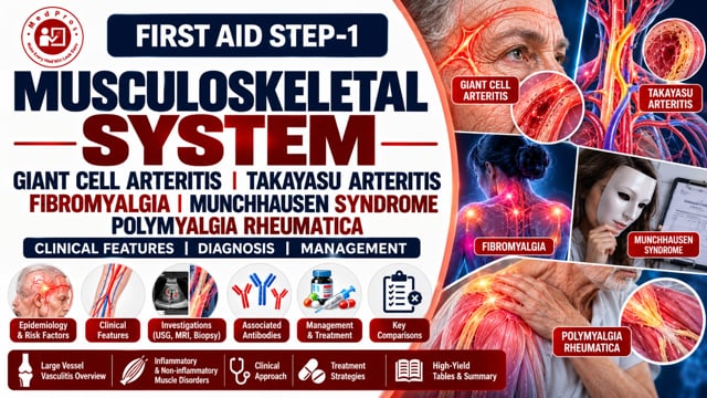 Gian Cell Arterits Takayasu Artiritis / Pulseless Arteritis Fibromyalgia Maunchusen Syndrome  Poylmyalgia Rehumatica