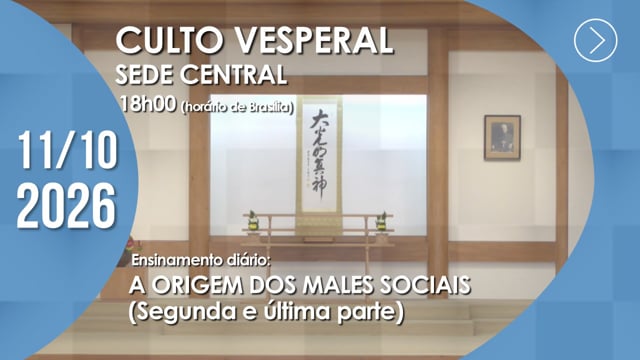 Capa do vídeo do “Culto Vesperal | Sede Central - 11/10/2026”.