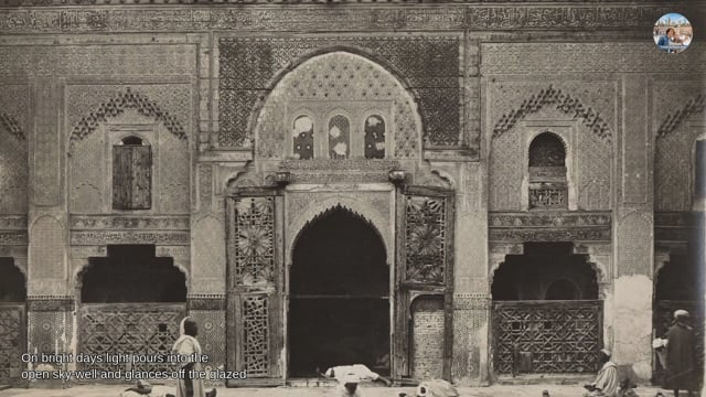 Fez walking tour (video): Medersa Bou Inania – Courtyard, Fountain and Zellij