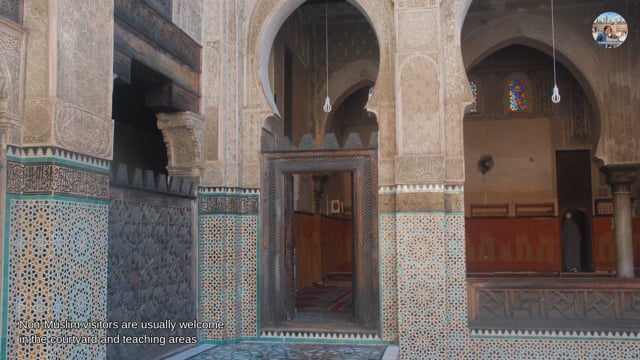Fez walking tour (video): Medersa Bou Inania – Prayer Hall and the Mihrab