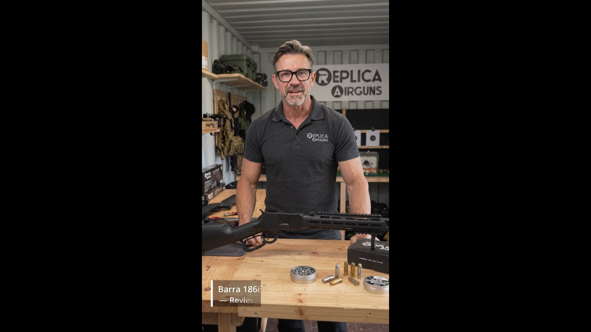 Barra 1866 Tactical Lever Action CO2 .22 Caliber Pellet Rifle Table Top Review Short
