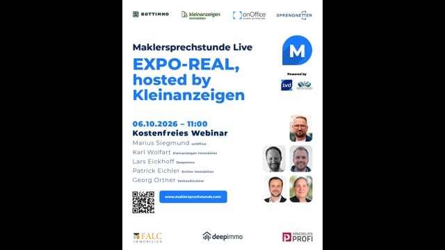 Live von der EXPO REAL hosted by Kleinanzeigen Immobilien