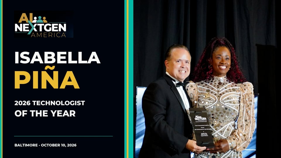 Rick and Isabella Piña at the AI NEXTGEN America 2026 Technologist of the Year Award