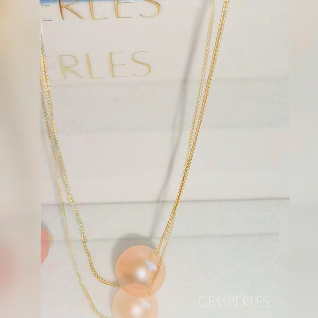 Collier Caresse Rosée - Or Jaune & Perle d’Eau Douce Rose | Gemperles