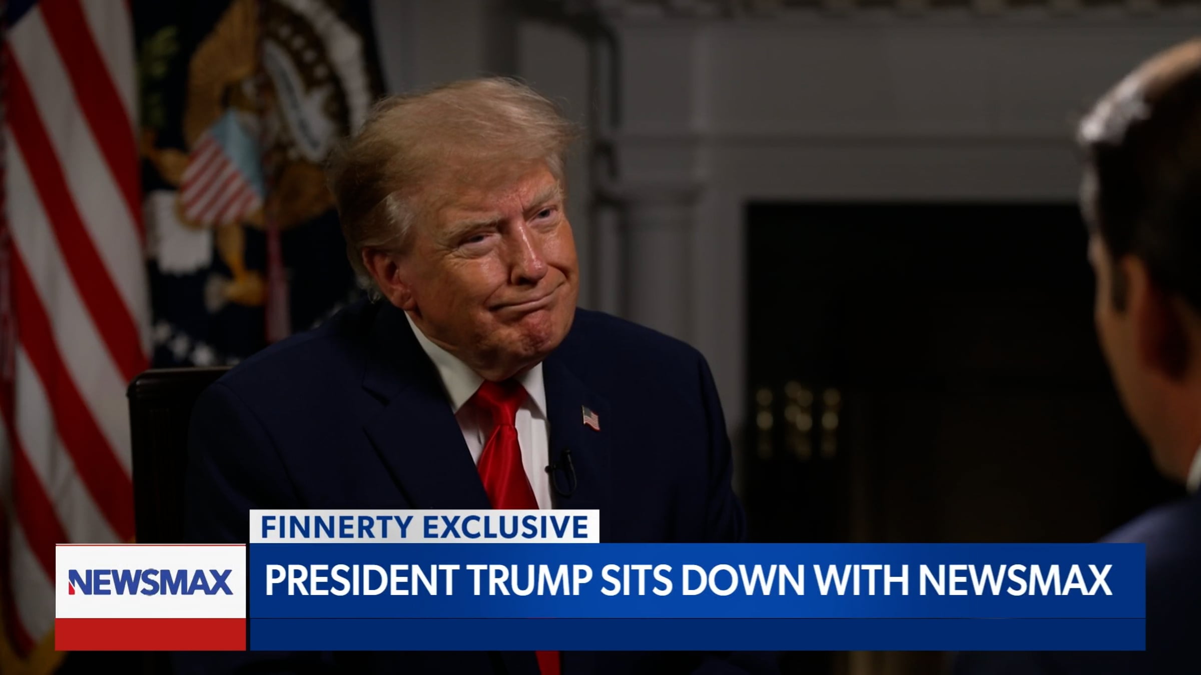 Interview: Rob Finnerty of Newsmax Interviews Donald Trump at the White ...