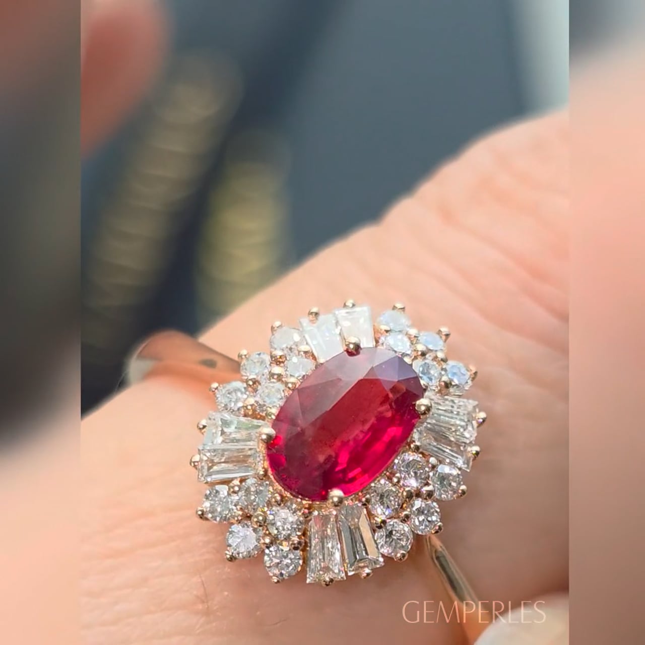 Bague Érèbe - Or Jaune, Rubis & Diamants | Gemperles